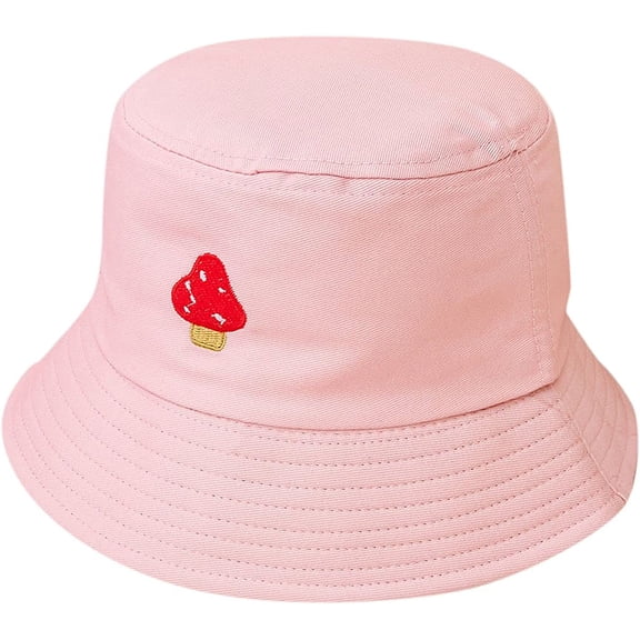 YOUI-GIFTS Bucket Hat Unisex Mushroom Summer Beach Sun Cap for Child Adult Cotton Packable Reversible Print Travel Headwear