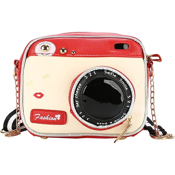 YOUI-GIFTS Camera Shoulder Bag Snapshot PU Leather Crossbody Bag Vintage Novelty Cute Handbag Purse
