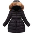 thumbnail image 1 of YOUI-GIFTS Girls Winter Parka Down Coat Puffer Jacket Tutu Overcoat with Fur Hood 4-10T, 1 of 6
