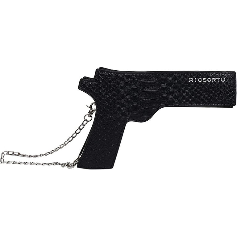 Pistol Messenger Bag Faux Leather Gun Shape Clutch Purse Satchel Funny  Women Bag