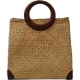 thumbnail image 1 of YOUI-GIFTS Hand-woven Straw Bag Women Summer Beach Handbag Purse Retro Rattan Tote Clutch Travel Bag with Wood Round Top Handle, 1 of 6