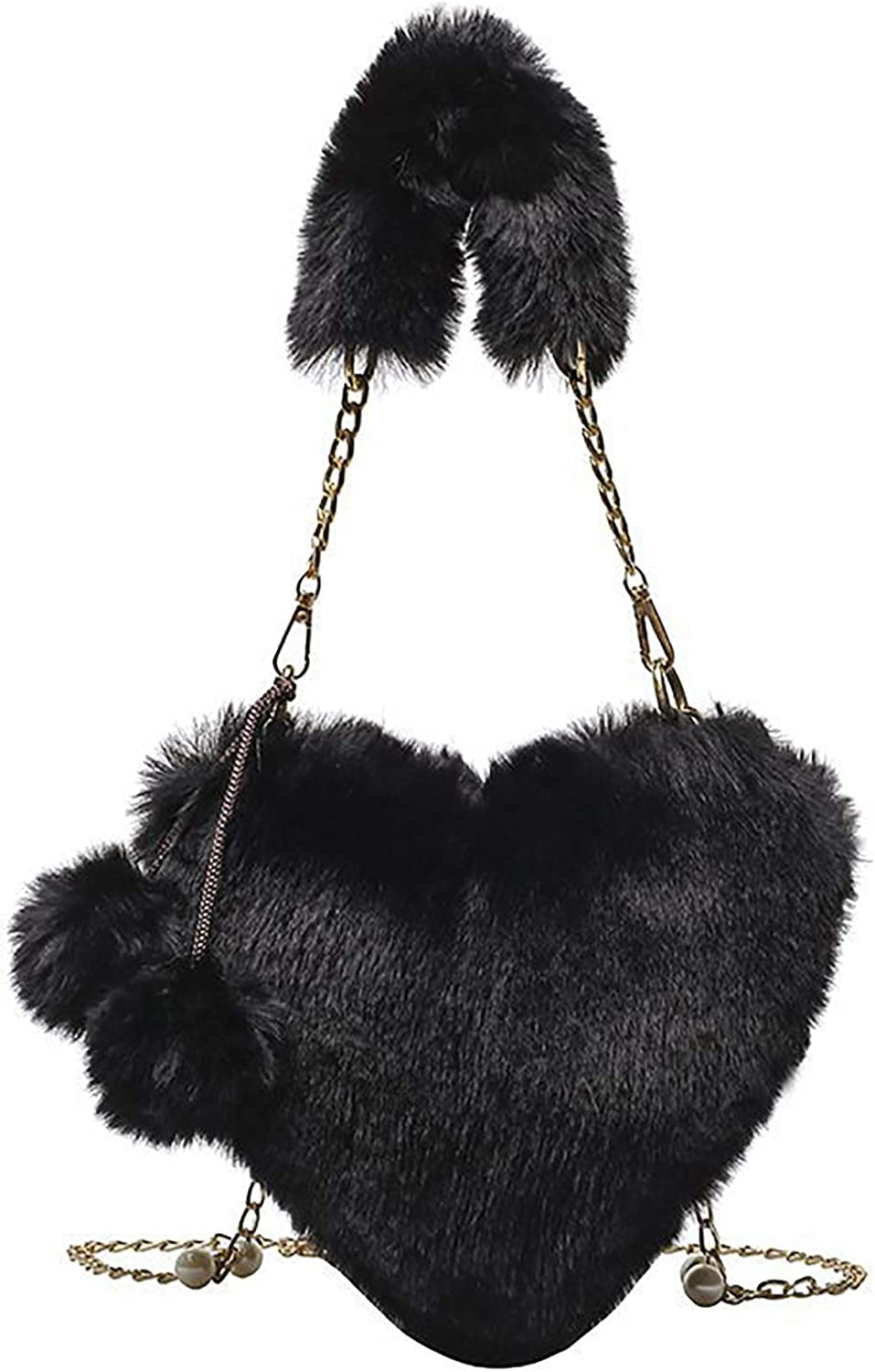 Gloserin Fur Purses for Women Crossbody Bag Fluffy Shoulder Bag Fluffy Purses  for Women Furry Handbag Party Clutch Bag (Black): Handbags: Amazon.com
