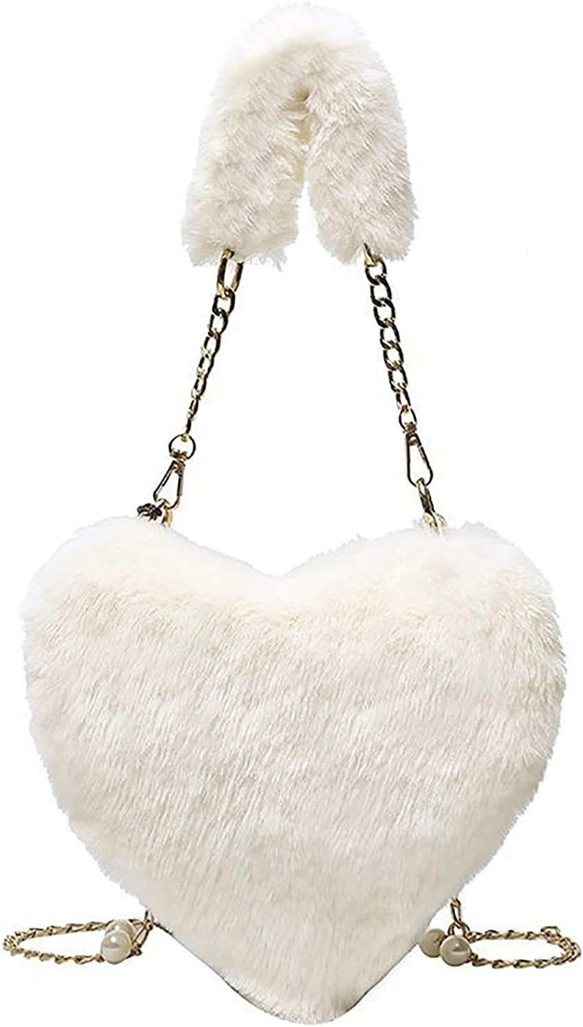 Buy Fashion Purse Chain Shoulder Bag Lady Heart Shaped Faux Fur Handbags  Women Crossbody Bag from Shenzhen Abraham International Electronic Commerce  Co., Ltd., China