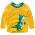 thumbnail image 1 of YOUI-GIFTS Infant Toddler Boys Graphic Long Sleeve T-Shirts Kids Little Boys Dinosaur Truck Stripes Tees Tops Autumn Spring, 1 of 6