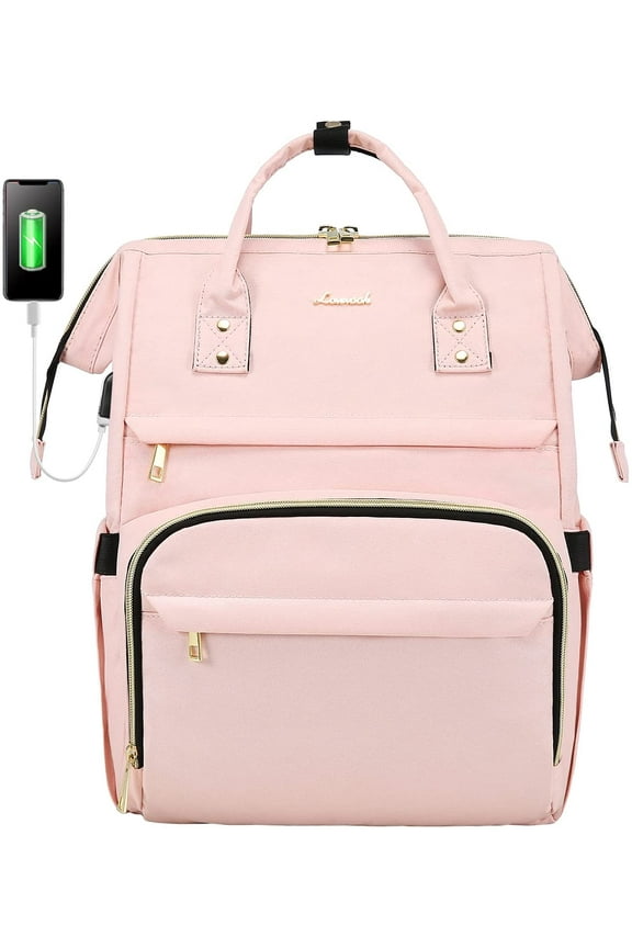 Laptop Backpack for Women Fashion Travel Bags Business Computer Purse Work Bag with USB Port, Black