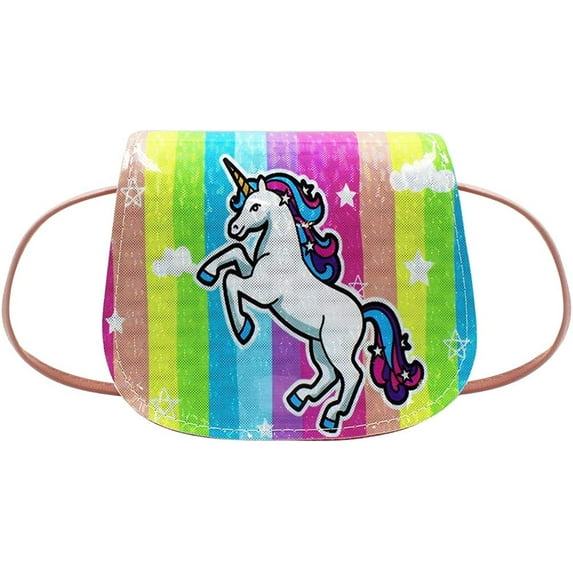 YOUI-GIFTS Little Girls Colorful Unicorn Crossbody Purse Cute Cartoon Shoulder Handbag for Toddlers Kids