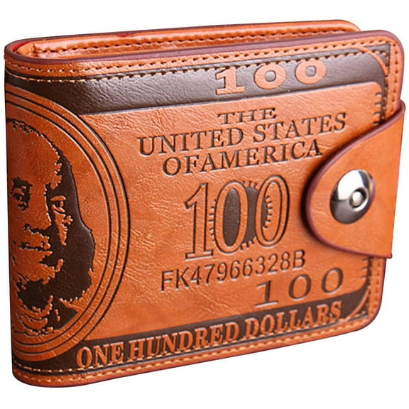 YOUI-GIFTS Men Us Dollar Bill Wallet Billfold Leather Credit Card Photo Holder