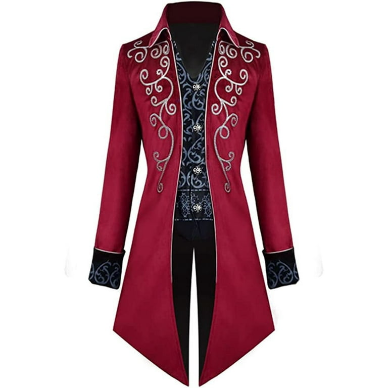 YOUI GIFTS Men s Steampunk Vintage Tailcoat Jacket Embroidery