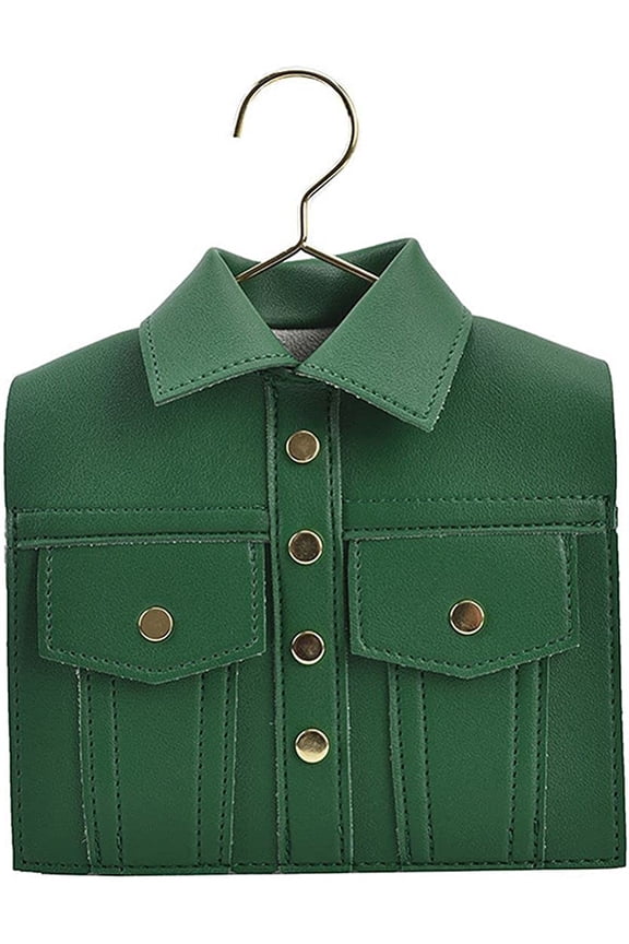 Motorcycle Jacket Shoulderbag PU Leather Handbag Punk Style Crossbody Bag Rivet Purse Lapel Collar Bag with Chain