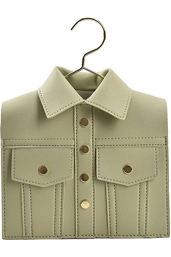 Motorcycle Jacket Shoulderbag PU Leather Handbag Punk Style Crossbody Bag Rivet Purse Lapel Collar Bag with Chain