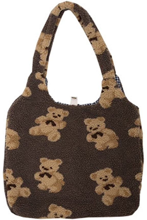 Plush Clutch Handbag Faux Fur Tote Bag Fluffy Shoulder Bag large Leopard Cute Animal Clutch Hobo Bag