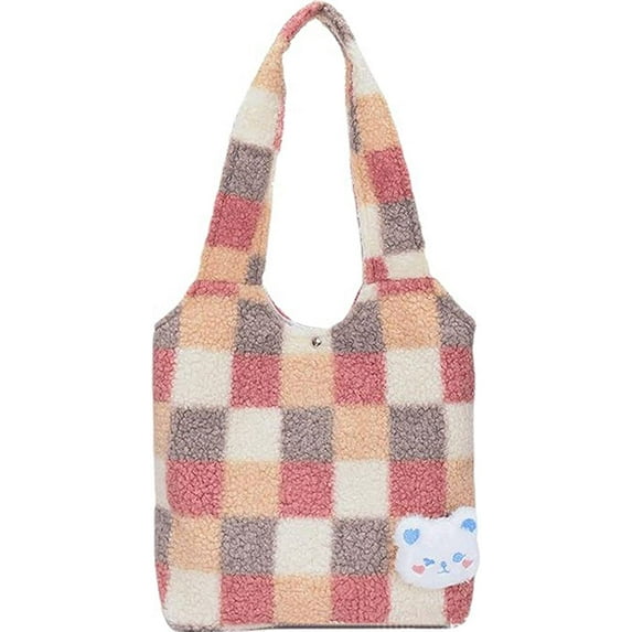 YOUI-GIFTS Plush Clutch Handbag Faux Fur Tote Bag Fluffy Shoulder Bag large Leopard Cute Animal Clutch Hobo Bag