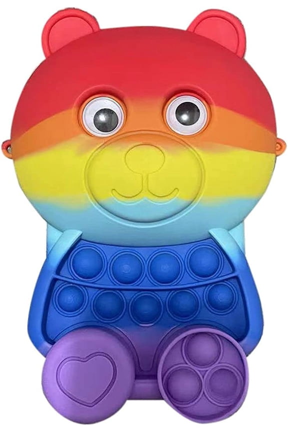 Pop Purse Hadbag Fidget Shoulder Bag Push Bubble Crossbody Bag for Stress Relief Sensory Silicone Message Coin Bag
