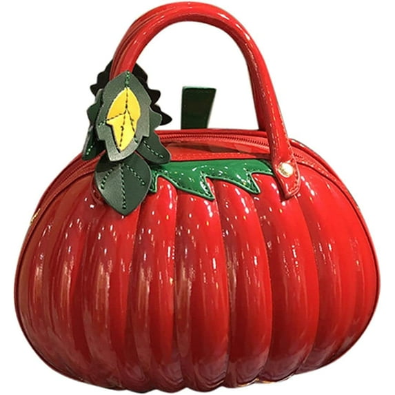 YOUI-GIFTS Pumpkin Shoulder Bag 3D Glossy PU Purses Halloween Novelty Crossbody Bag holiday Party Gift Candy Bag