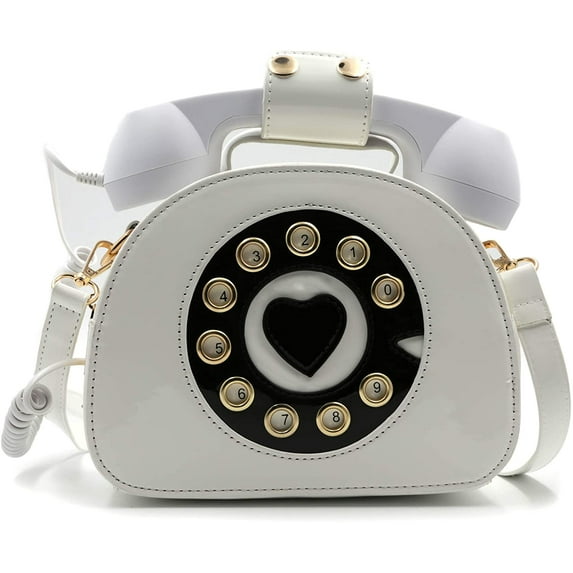 YOUI-GIFTS Retro dial telephone Crossbody Shoulder Bag,Pu Movable microphone Purse for Women