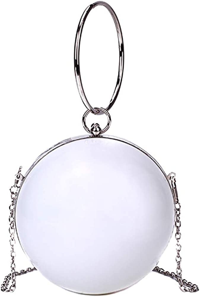 QZUnique Women's Acrylic Mini Round Ball Shape Purse Evening Bag