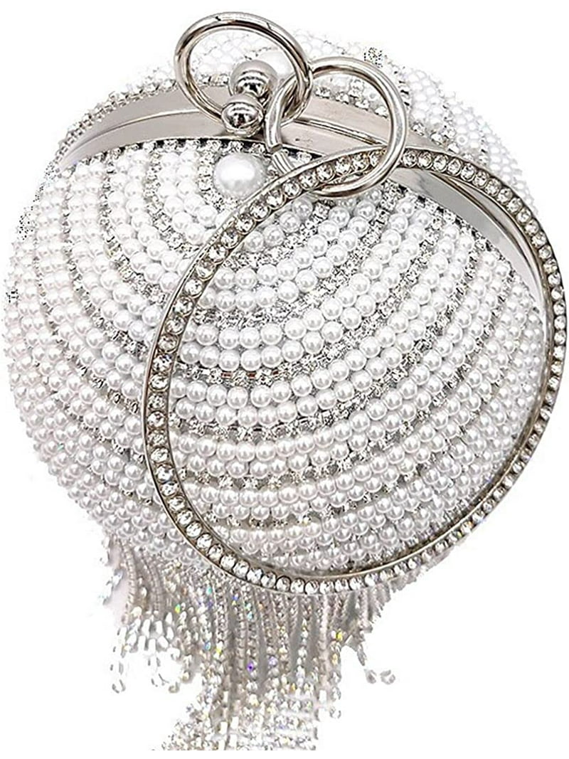 YOUI-GIFTS Round Ball Evening Clutch Purse Crystal Tassel  display picture 1