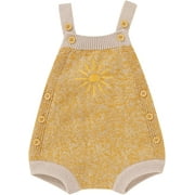 YOUI-GIFTS Summer Baby Girl Bodysuit Jumpsuit Sun Embroidered Knitted Strap Outfits