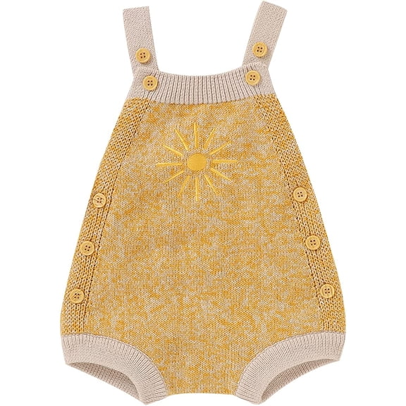 YOUI-GIFTS Summer Baby Girl Bodysuit Jumpsuit Sun Embroidered Knitted Strap Outfits