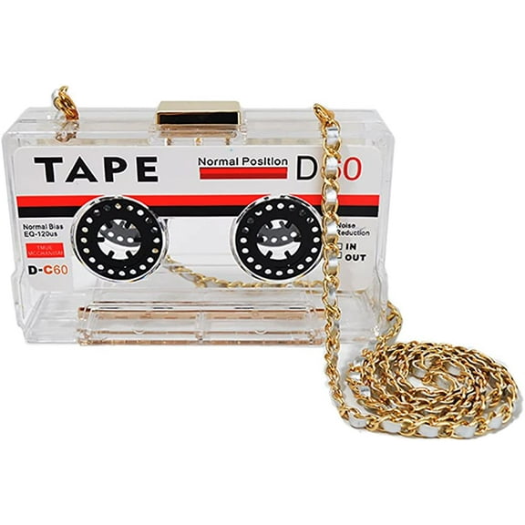 YOUI-GIFTS Tape Shaped Shoulder Bag Radio Recorder PU Crossbody Bag Women's Retro Evening Bag Handbag Clutch Purse