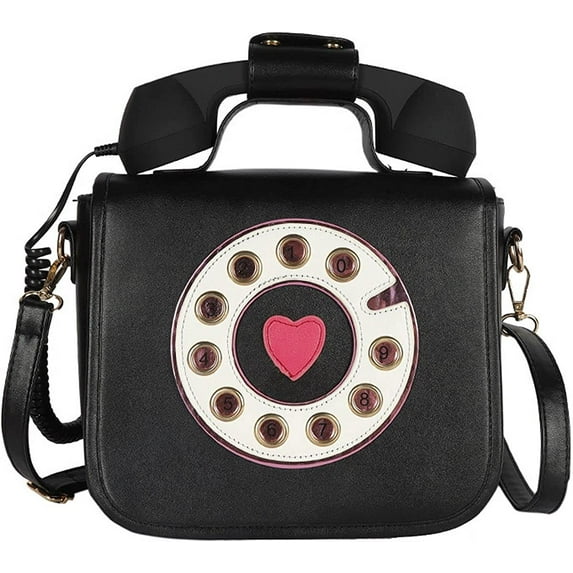 YOUI-GIFTS Telephone Shoulder Bag Women Retro Cross Body Bag PU Leather Clutch Purse Chain Tote Bag