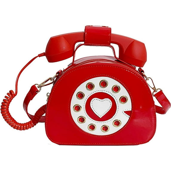 YOUI-GIFTS Telephone Shoulder Bag Women Retro Cross Body Bag PU Leather Clutch Purse Chain Tote Bag