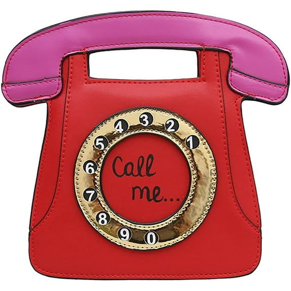 YOUI-GIFTS Telephone Shoulder Bag Women Retro Cross Body Bag PU Leather Clutch Purse Chain Tote Bag