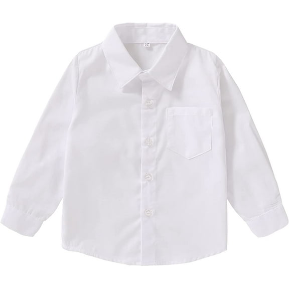 YOUI-GIFTS Toddler Baby Boys Dress Shirts Long Sleeve Button Down Shirt for Kids Boys 12M-6T