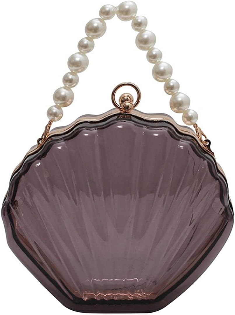 YOUI-GIFTS Women Fashion Seashell Crossbody Shoulder Bag Chain Strap Handbags Acrylic/Synthetic PU leater Evening Clutch Purse