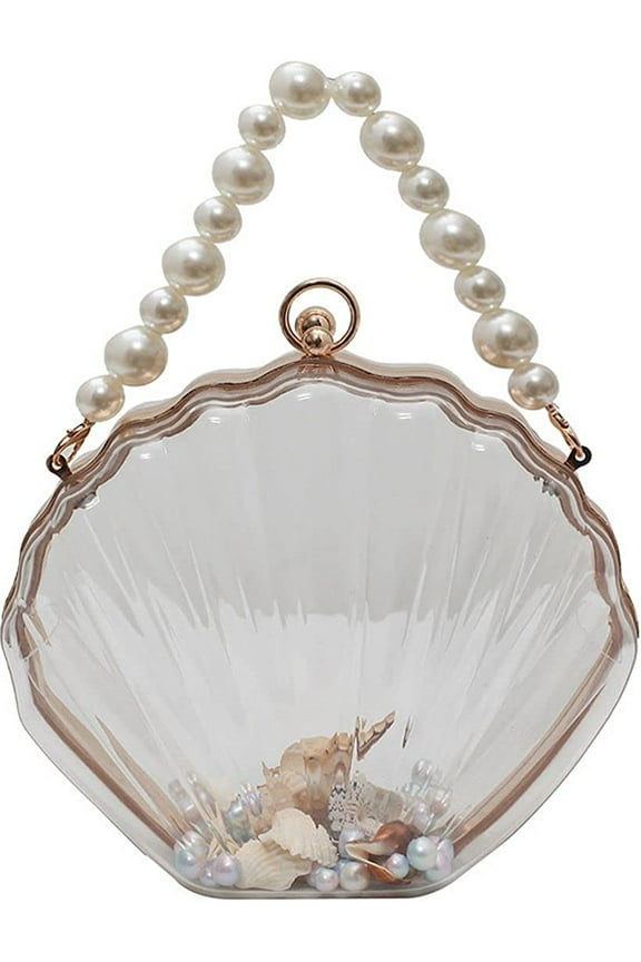 Women Fashion Seashell Crossbody Shoulder Bag Chain Strap Handbags Acrylic/Synthetic PU leater Evening Clutch Purse