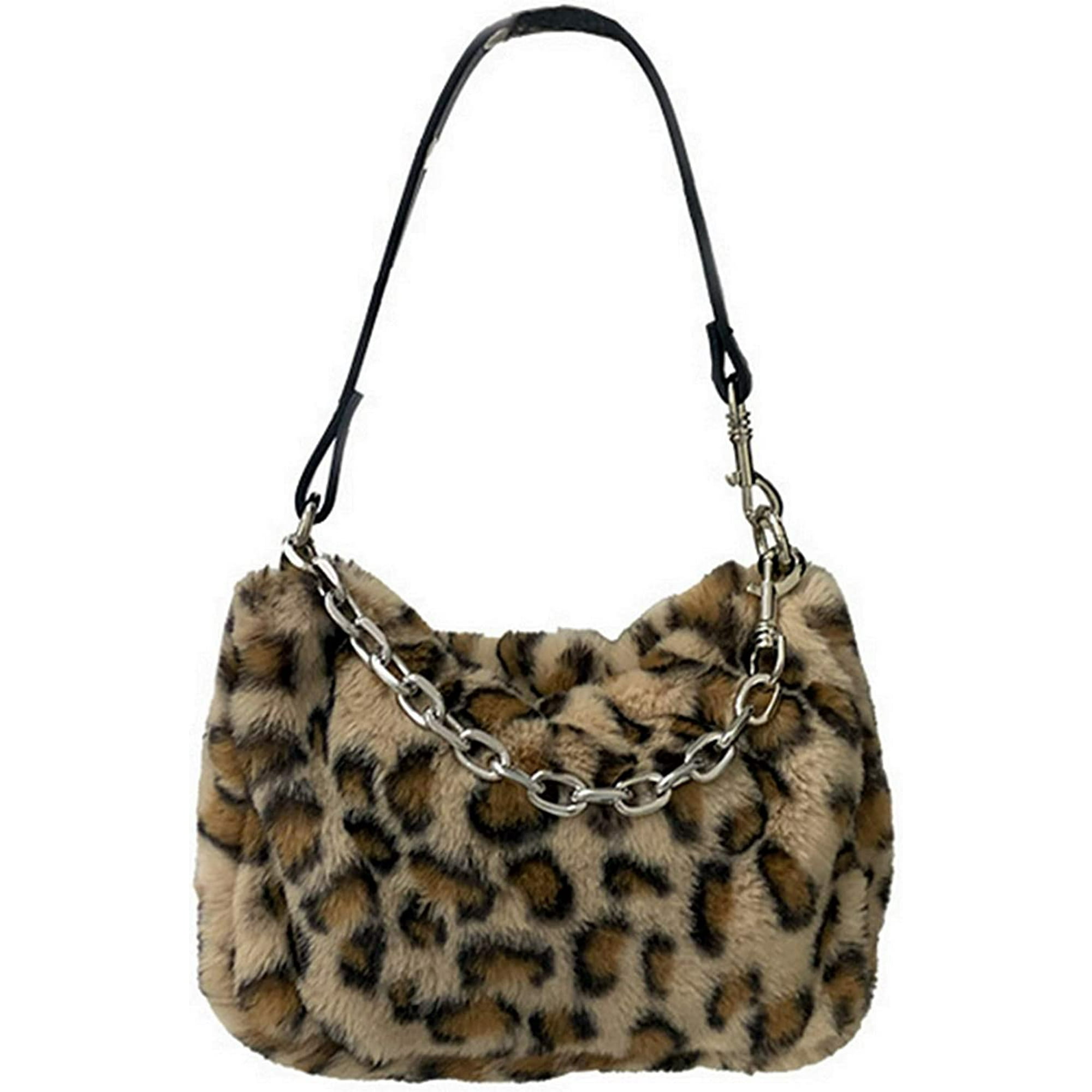 Cow print tote bag with removable strap
