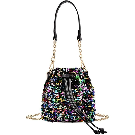 YOUI-GIFTS Women Glitter Handbag Crossbody Bag Sequins Drawstring Shoulder Bag