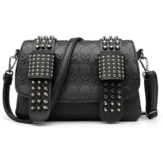 YOUI-GIFTS Women Gothic Skull Cross body Purse Bags Skull Shoulder Bag Purse with Chain for Girls