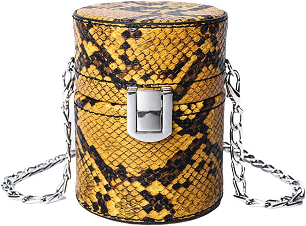 YOUI-GIFTS Women Snake Skin Crossbody Bag Fashion Handbag Shoulder Bag Purse with Chain Strap