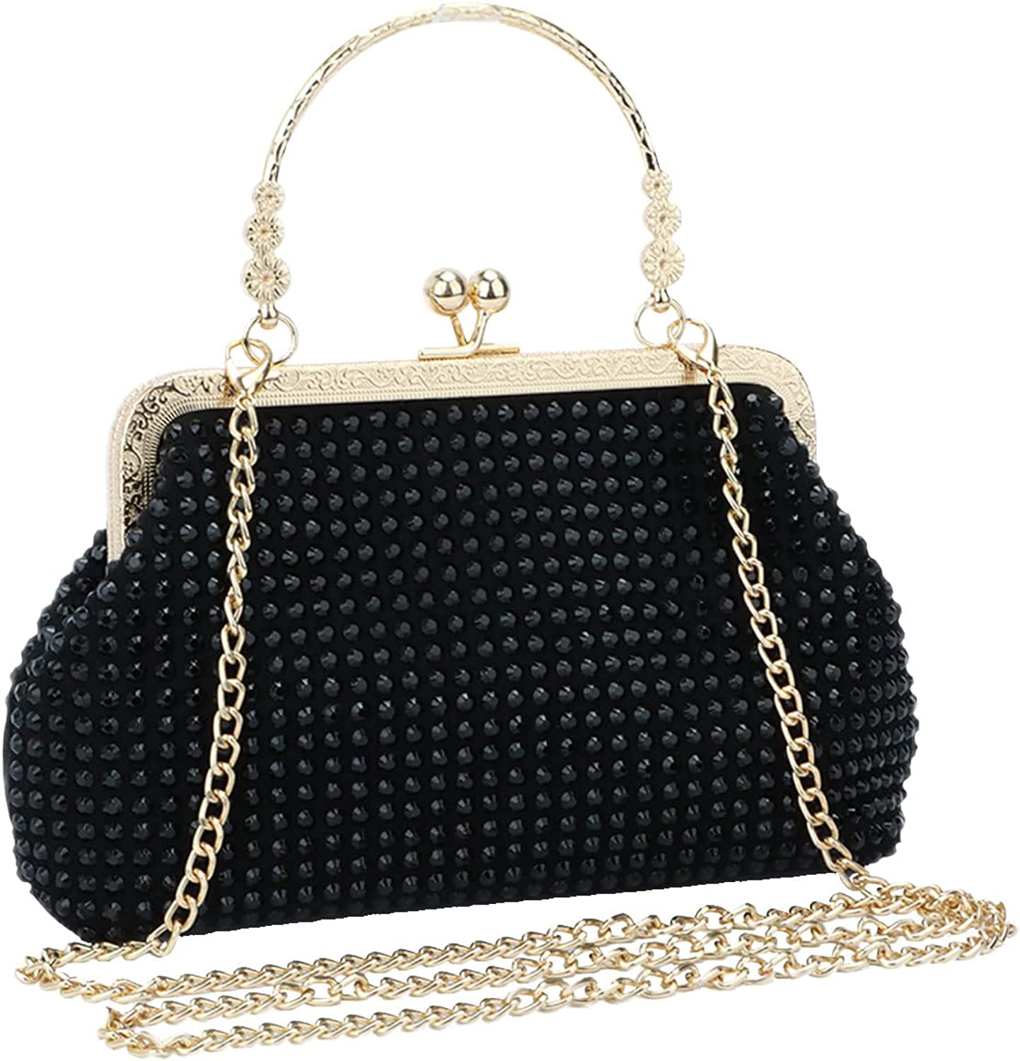 YOUI-GIFTS Women's Full Rhinestones Shining Evening Clutch Tote Purse Small Stylish Glitter Shoulder Bags