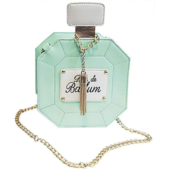 YOUI-GIFTS Women's PU Leather Handbag Perfume Shaped Crossbody Bag Zipper Closure Shoulder Bag