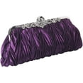 thumbnail image 1 of YOUI-GIFTS Women's Satin Clutch Purse Pleated Crystal Evening Handbag Shoulder Bag, 1 of 6
