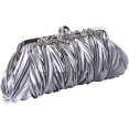 thumbnail image 1 of YOUI-GIFTS Women's Satin Clutch Purse Pleated Crystal Evening Handbag Shoulder Bag, 1 of 1