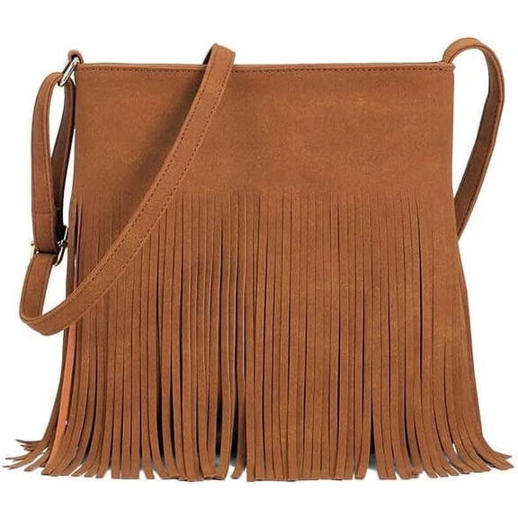 YOUI-GIFTS Women's Vintage Fringe Purse Hobo Tassel Cross body Purse Small Black Brown Shoulder Purse