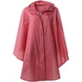 thumbnail image 1 of YOUI-GIFTS Women's Waterproof Packable Batwing-Sleeved Raincoat Rain Poncho Jacket Coat Hooded for Adults with Pockets, 1 of 8