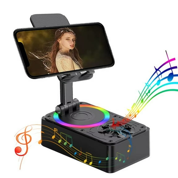 YOUJI New Cell Phone Holder Stand With Bluetooth Speaker Adjustable Desktop Live Lazy Tablet Bracket Support Portable Wireless Speaker.