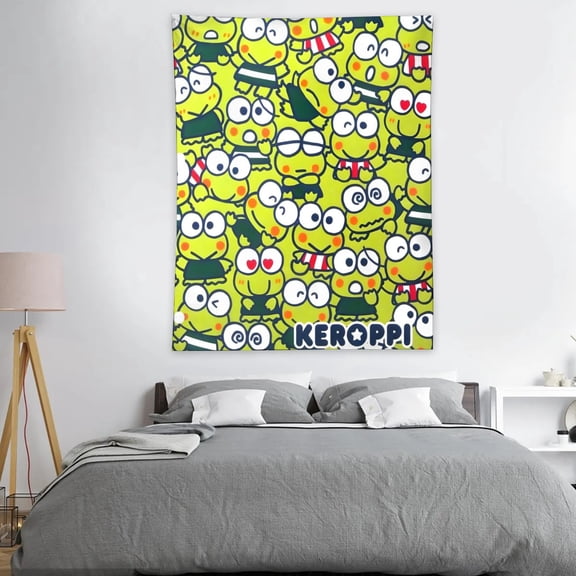 YOUJIANGYUN Keroppi Frog-Theme Anti-pilling Tapestry Gift Wall Hanging Backdrop for Room Bedroom Girls Fans Background Banner Party Birthday Supplies Decor