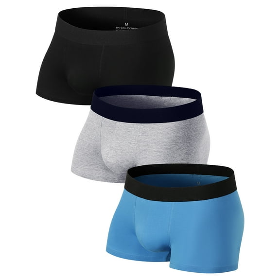 YOUJIOU Men's Trunks Underwear Classic Cotton Stretchy Briefs Pack with Comfortable Waistband 3 Pack,Size S