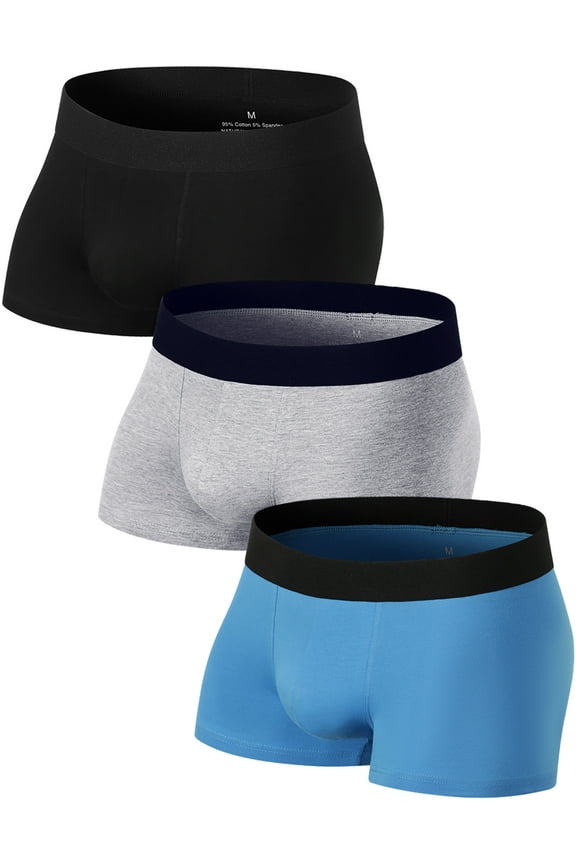 Men's Trunks Underwear Classic Cotton Stretchy Briefs Pack with Comfortable Waistband 3 Pack,Size XL