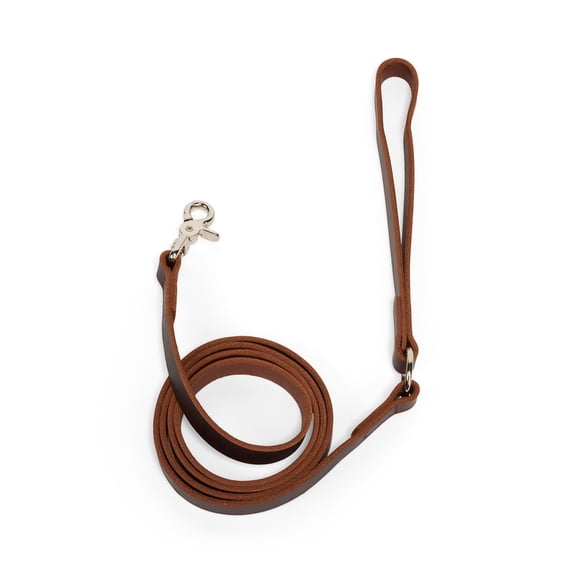YOULY Genuine Leather Dog Leash Brown 6-ft long 3/4-in wide