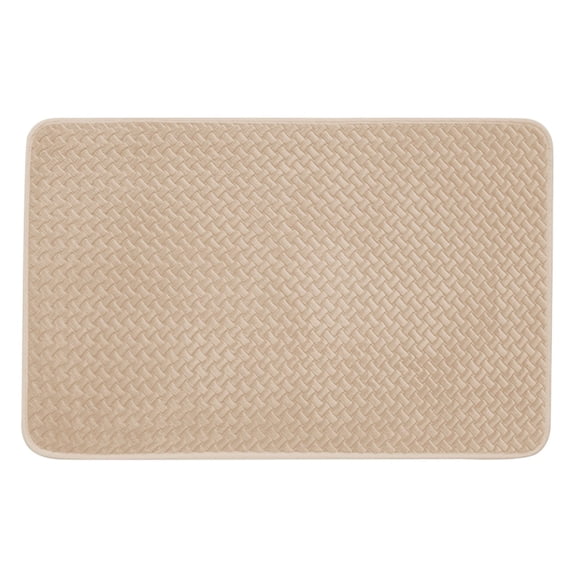 YOUMAI Bathroom Rugs Non Slip Absorbent Mat Weave Texture Rubber Backing Thin Bathroom Mats Fit Under Door Bathroom Floor Bathtub Shower, 40x60CM, Beige