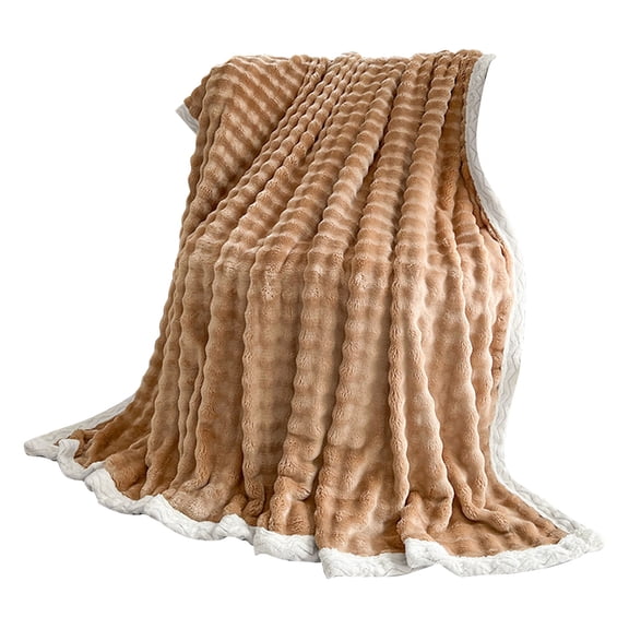 YOUMAI Bubble Fleece Blanket Casual Winter Sofa Cover Blanket Single Layer Double Fleece Flannel Conditioning Blanket