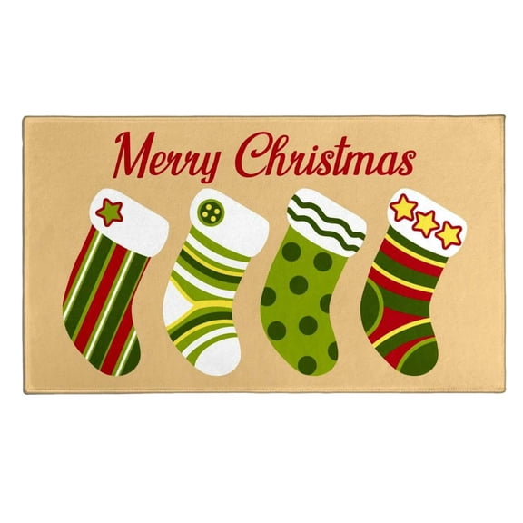 YOUMAI Christmas Door Mat Christmas Rug Christmas Decorations Christmas Socks Doormat Christmas Welcome Mat Indoor Winter Door Mat Outdoor 30"x17"
