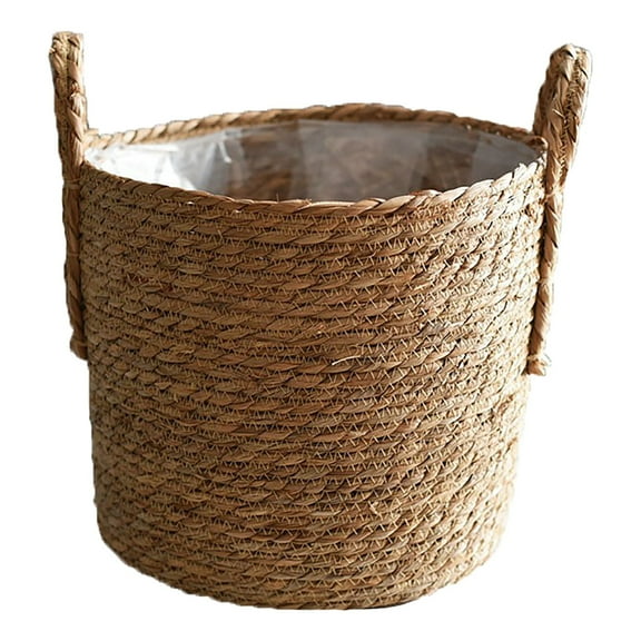 YOUMAI Plant Pots Seagrass Planter Basket Flower Pot Cover Woven Plant Container Vase Wicker Trash