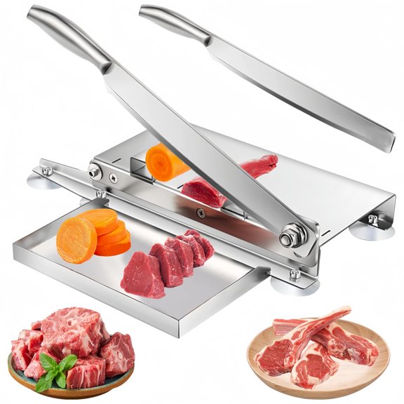 YOUMEHE 20 Inches - Stainless Steel Bone Cutter, 2 Sharp Blades-Replaceable blades, Meat Cutter for Frozen Chicken Fish or Steak, Manual Meat Slicer, Home and Commercial Cooking Y101